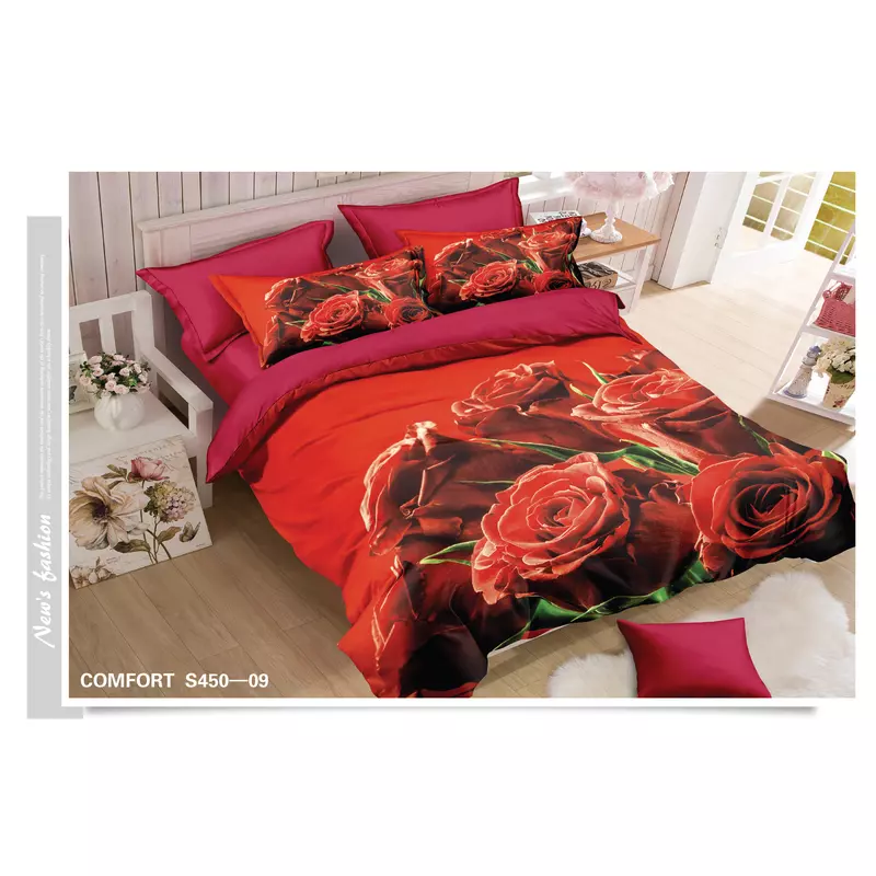 Lenjerie de Pat, Bumbac Finet 3D, 6 Piese, Pat Dublu – BC09 Lenjerii calitate imagine 2022 by aka-home.ro