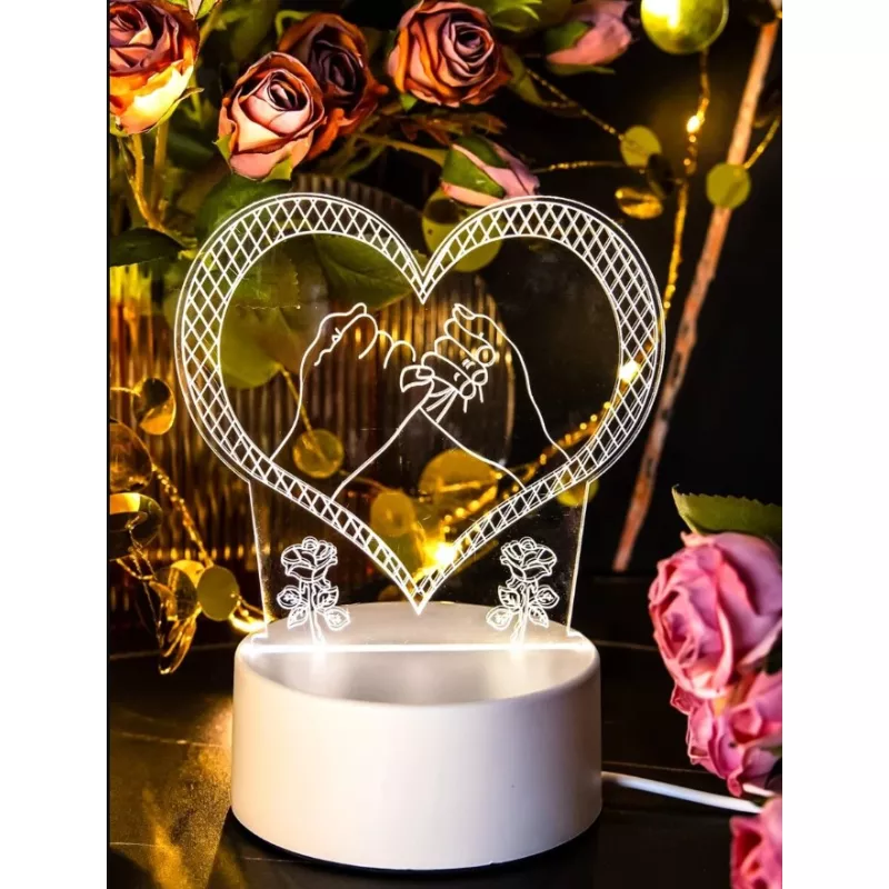 Lampa Decorativa 3D Inima - 10x17cm