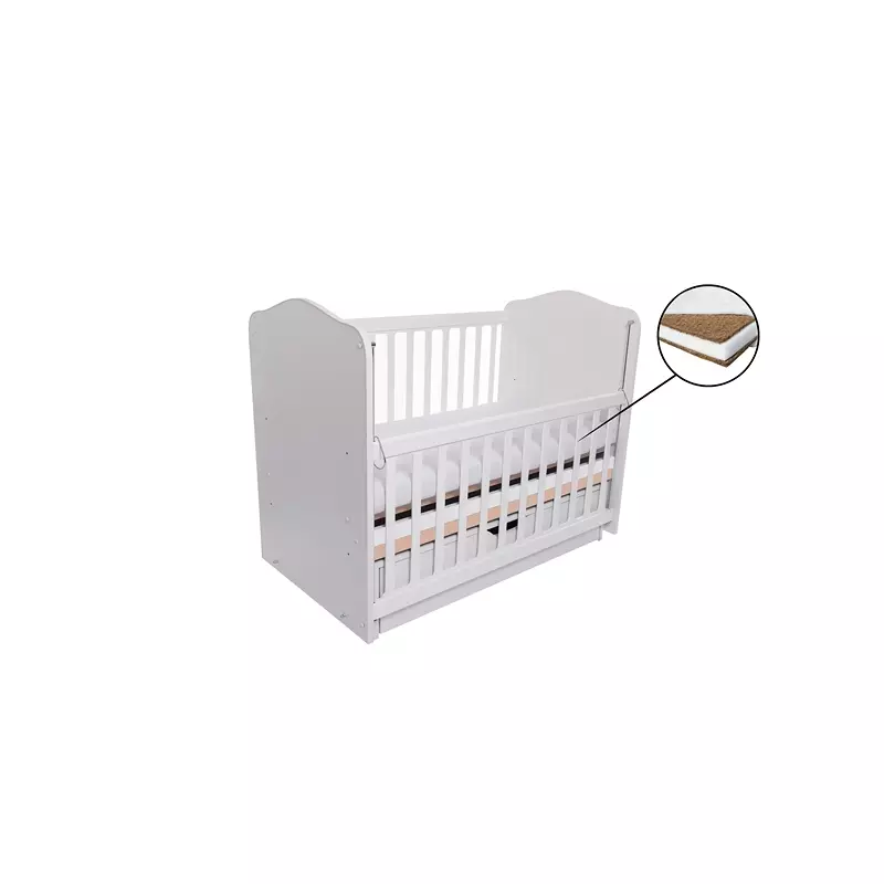 Patut Eurogloria Como Balansoar culisant – Alb cu Cappucino + Saltea Cocos 7 cm