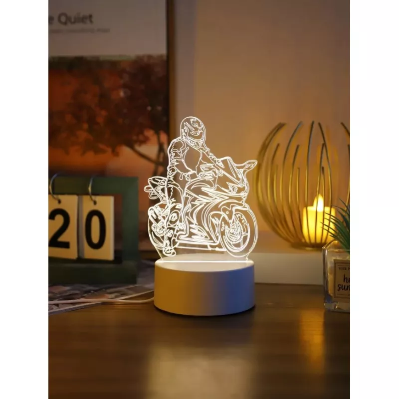 Poze Lampa Decorativa 3D Motociclist - 11.3 x 10 x 18.5 cm lenjerii-calitate.ro/