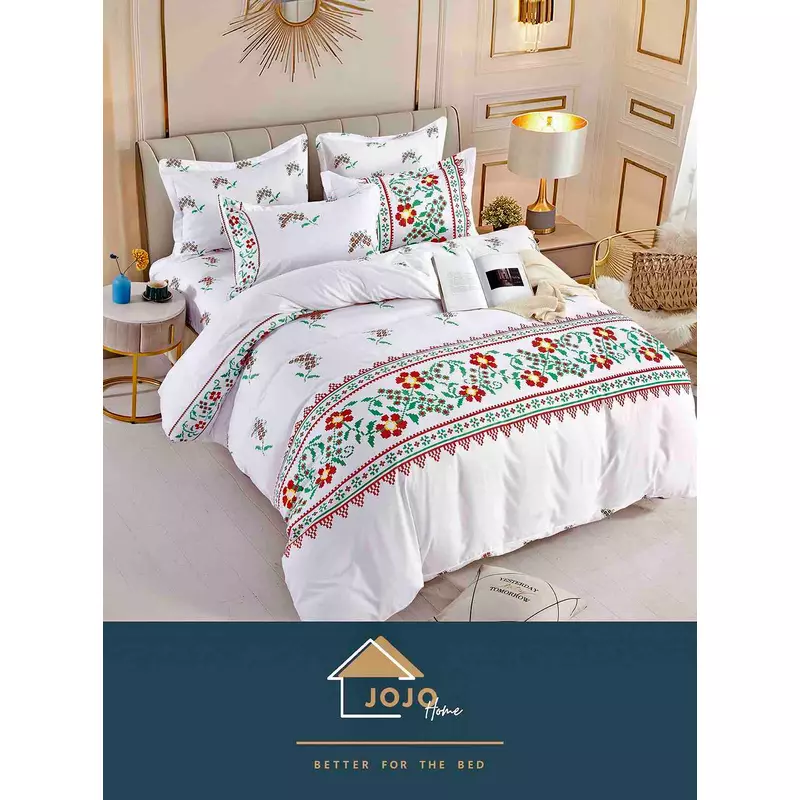 Lenjerie De Pat Model Traditional Bumbac Finet 6 Piese Cu Elastic -JO27 Lenjerii imagine 2022 by aka-home.ro